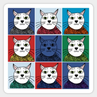 Sweater Cat Portrait Graphic Sticker